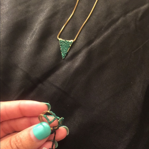 Triangle Brass Necklace & Ring - Picture 5 of 8